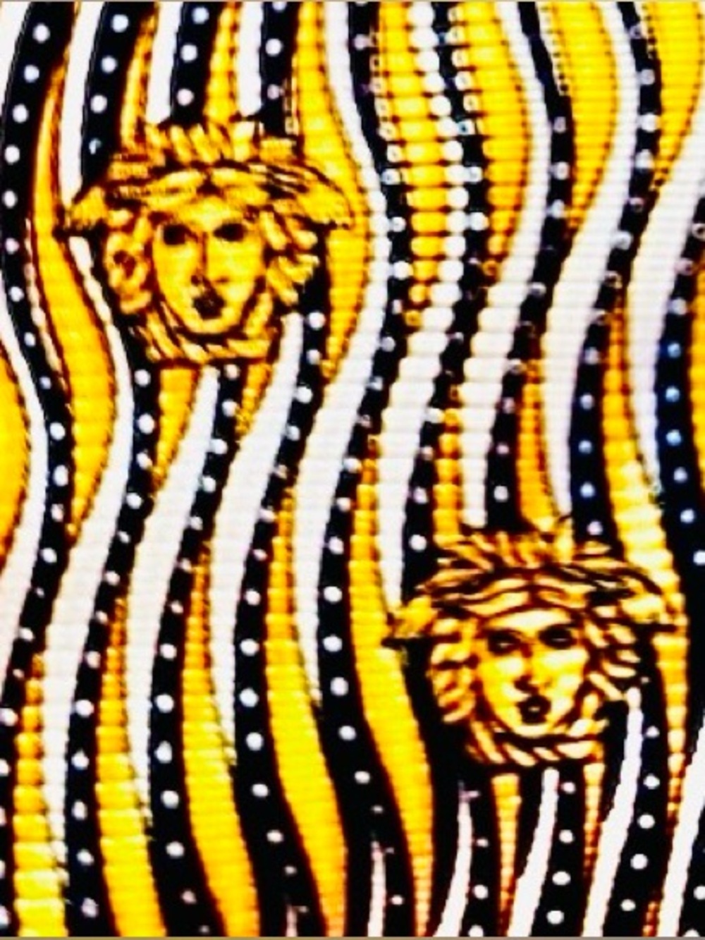 Gianni Versace Medusa Logo Pattern Silk Tie